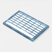 Moderne Blauwe Wekelijkse Rooster Schoolrooster Post-it® Notes (Schuin)