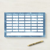 Moderne Blauwe Wekelijkse Rooster Schoolrooster Post-it® Notes (Op bureau)