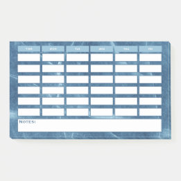 Moderne Blauwe Wekelijkse Rooster Schoolrooster Post-it® Notes