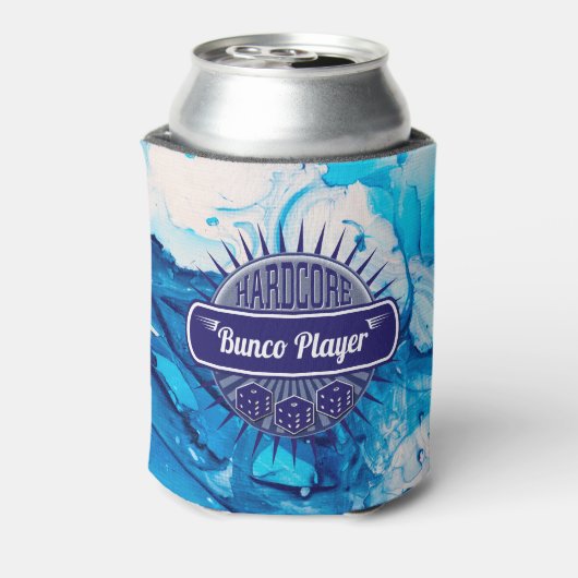 Moderne Blauwe Wervelbundel Lucky Dice Cooler (Blikje Achterkant)