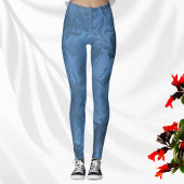 Moderne blauwe werveling leggings