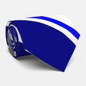 Moderne blauwe wervelingen stropdas (Opgerold)