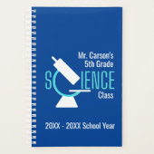Moderne Blauwe Wetenschapsleraar Planner | Lesboek (Voorkant)