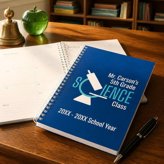 Moderne Blauwe Wetenschapsleraar Planner | Lesboek