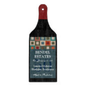 Moderne blauwe wijnfles snijplank (Voorkant)