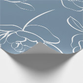 Moderne Blauwe Wilde Bloem Cadeaupapier (Hoek)
