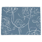 Moderne Blauwe Wilde Bloem Groot Cadeauzakje (Voorkant)