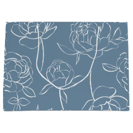 Moderne Blauwe Wilde Bloem Groot Cadeauzakje