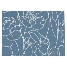 Moderne Blauwe Wilde Bloem Groot Cadeauzakje