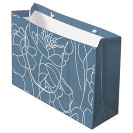 Moderne Blauwe Wilde Bloem Groot Cadeauzakje