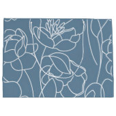 Moderne Blauwe Wilde Bloem Groot Cadeauzakje (Achterkant)