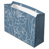 Moderne Blauwe Wilde Bloem Groot Cadeauzakje (Achterkant Gekanteld)