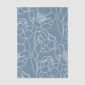 Moderne Blauwe Wilde Bloem Tissuepapier (Voorkant)
