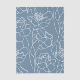 Moderne Blauwe Wilde Bloem Tissuepapier