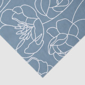 Moderne Blauwe Wilde Bloem Tissuepapier (Detail)