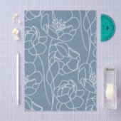 Moderne Blauwe Wilde Bloem Tissuepapier (Craft)