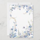 Moderne Blauwe Wilde Bloemen Save The Date (Achterkant)