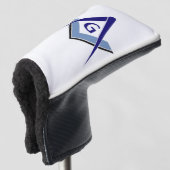 Moderne Blauwe Winkel & Passers Golfheadcover (3/4 voorkant)