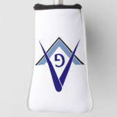 Moderne Blauwe Winkel & Passers Golfheadcover (Draai 90)