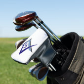 Moderne Blauwe Winkel & Passers Golfheadcover (Insitu)