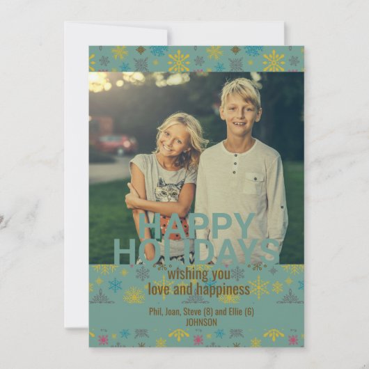 Moderne Blauwe Winter Sneeuwvlok Patroon Kaart (Voorkant)