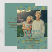 Moderne Blauwe Winter Sneeuwvlok Patroon Kaart (Voorkant / Achterkant)