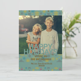 Moderne Blauwe Winter Sneeuwvlok Patroon Kaart