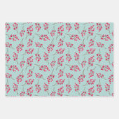 moderne Blauwe Wintertrio Inpakpapier Vel (Voorkant 2)