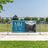 Moderne Blauwe & Witte 1 Afbeelding Kleine Zakelij Spandoek (Insitu)
