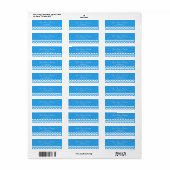 Moderne blauwe, witte chevron zigzag ontwerp op ma etiket (Full Sheet)