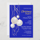 Moderne Blauwe, Witte en Gouden Kerst Kaart (Achterkant)