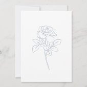 Moderne Blauwe & Witte Franse Rozen Bruiloft Kaart (Achterkant)