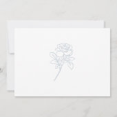 Moderne blauwe & witte Franse rozen bruiloft Save The Date (Achterkant)
