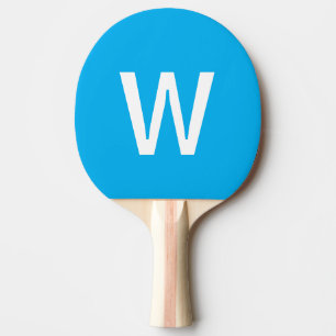 Moderne blauwe & witte gepersonaliseerde pingpongb tafeltennisbatje