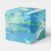 Moderne blauwe witte marmer Abstract Bedankdoosjes (Voorkant Zijde)