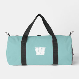 Moderne blauwe & witte monogram beginletter  plunjezak