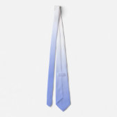 Moderne blauwe witte ombre bruidegom trouwkleding stropdas (Achterkant)