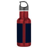 Moderne Blauwe Witte Patroon Stijlvolle Monogram Waterfles (Achterkant)
