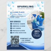 Moderne Blauwe Witte Professionele Schoonmaakdiens Flyer (Voorkant)