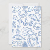 Moderne Blauwe Witte Vis Vis Vis Kerstfeest Kaart (Achterkant)