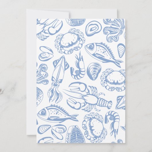 Moderne Blauwe Witte Vis Vis Vis Kerstfeest Kaart (Achterkant)