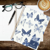 Moderne Blauwe & Witte Vlinder Planner