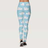 Moderne Blauwe Witte Wolken Leggings (Achterkant)