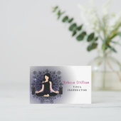 Moderne blauwe yoga instructeur stijl visitekaartje (Staand voorkant)