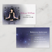 Moderne blauwe yoga instructeur stijl visitekaartje (Voorkant / Achterkant)