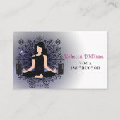 Moderne blauwe yoga instructeur stijl visitekaartje (Voorkant)