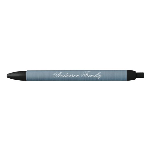 Moderne blauwe zakelijke monogram zwarte inkt pen (Voorkant)