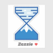 Moderne Blauwe Zandloper Berg Natuur Sticker (Vel)