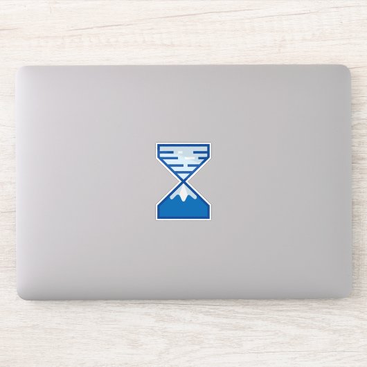 Moderne Blauwe Zandloper Berg Natuur Sticker (Computer)