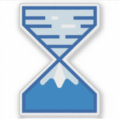 Moderne Blauwe Zandloper Berg Natuur Sticker (Voorkant)